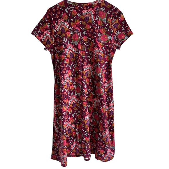 Soft Surroundings Size Medium Floral‎ Soft Essential Supima Cotton T Shirt Dress - Picture 3 of 8